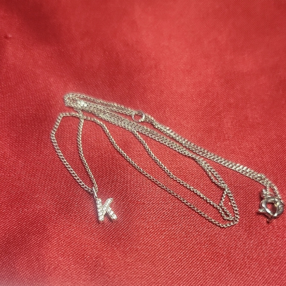 Silver Initial Pendant Necklace - Picture 1 of 4